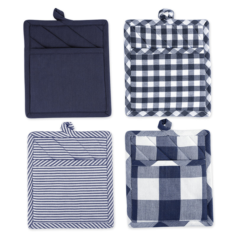 Ensemble de poignées 4 pièces Fairley, Bleu marine/blanc
