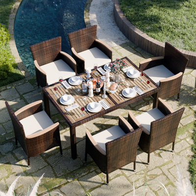 Autymn 6 - Person Outdoor Dining Set with Cushions