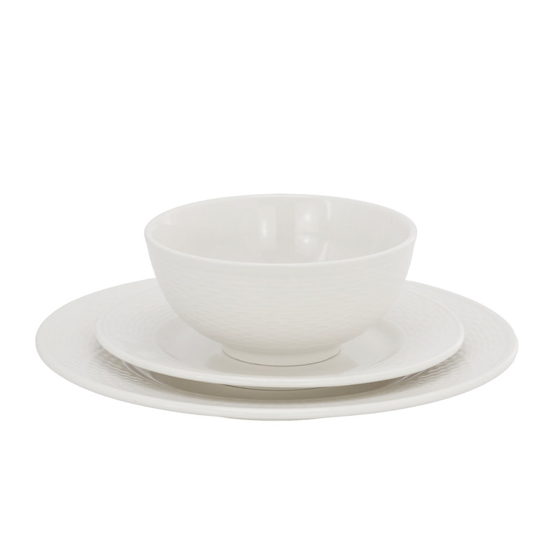  Gemma 12 Piece Stoneware Dinnerware Set in White
