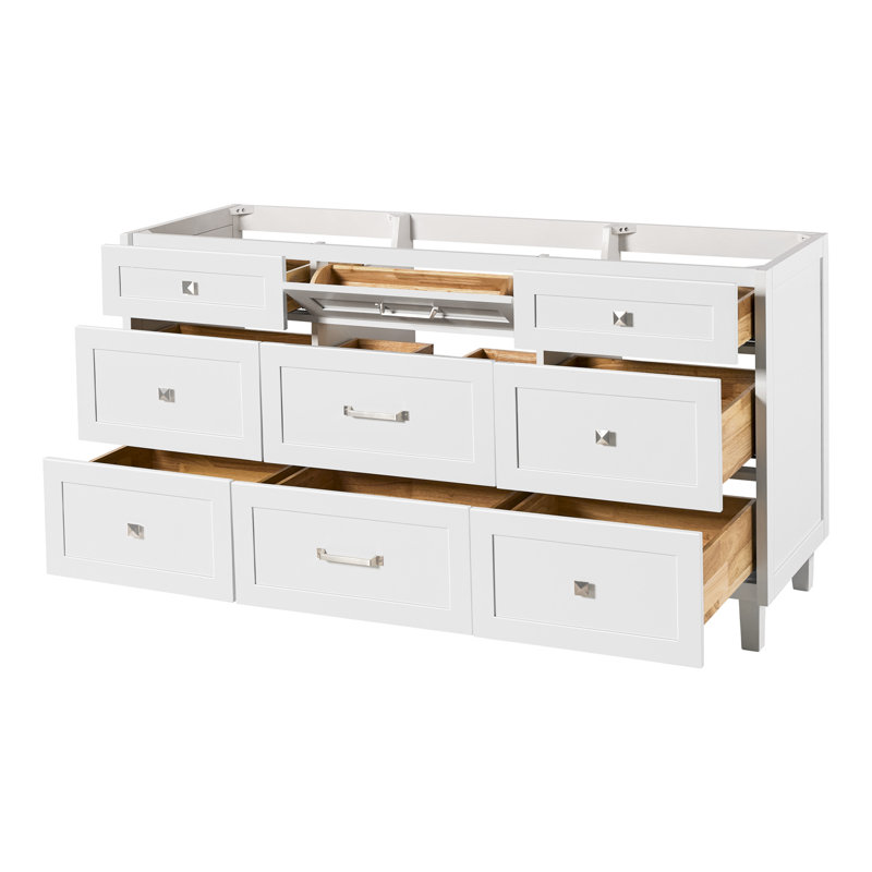 Base de meuble-lavabo simple 66 po Ariel Monreau, Blanc