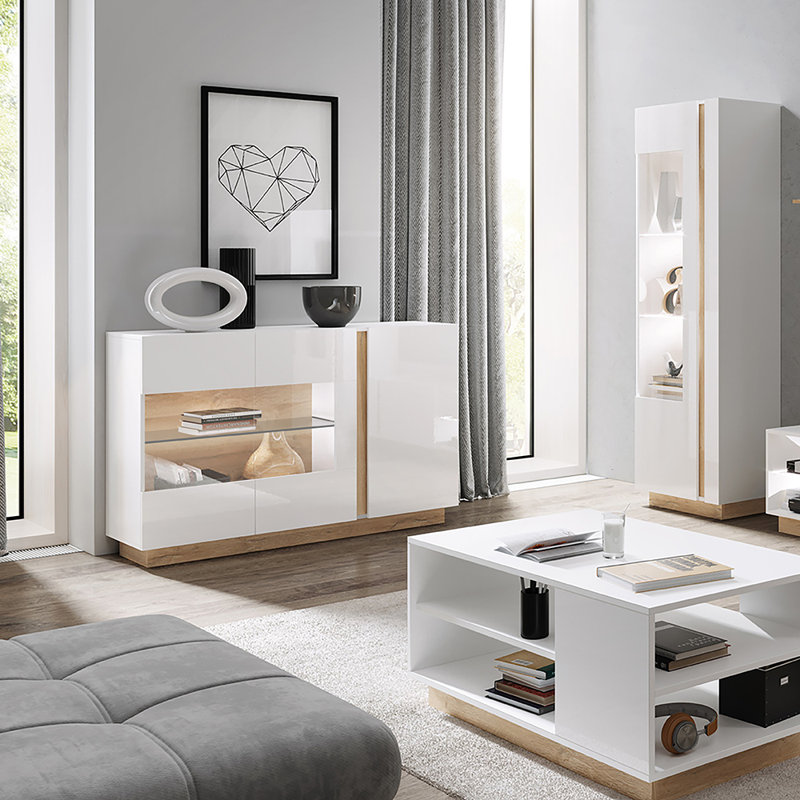 Armagh Chest of Drawers, White/Oak