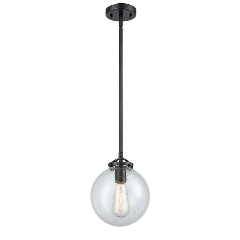 Luminaire suspendu sphère 1 lumière Zarmayr, Ampoule non incluse, Grainé, Bronze huilé