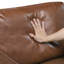 Causeuse rembourrée en similicuir chocolat moderne-1841861737
