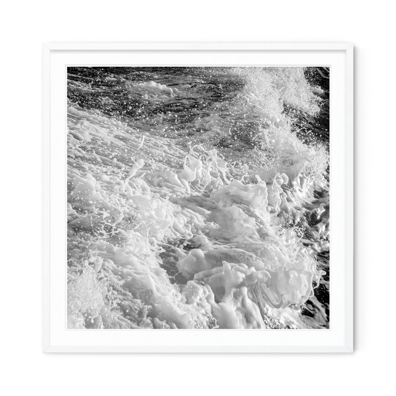 White Water - Picture Frame Photograph on Paper , White Framed, 30" H x 30" W