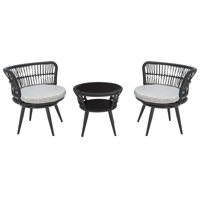 3Pc Lounge Set, Black