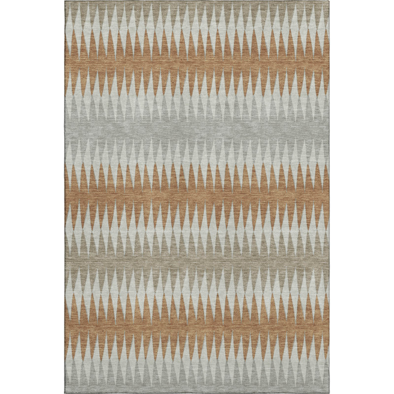 Premium Machine Washable Prisco Paprika Rug, Rectangle 9' x 12'