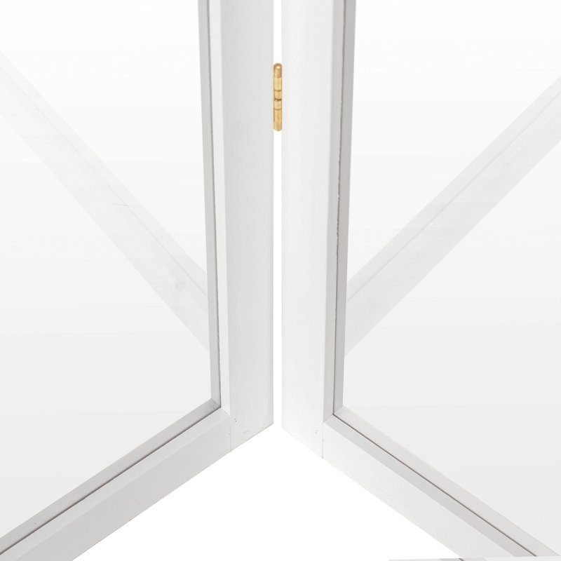 Clear Acrylic 4-Panel Folding Floor Partition