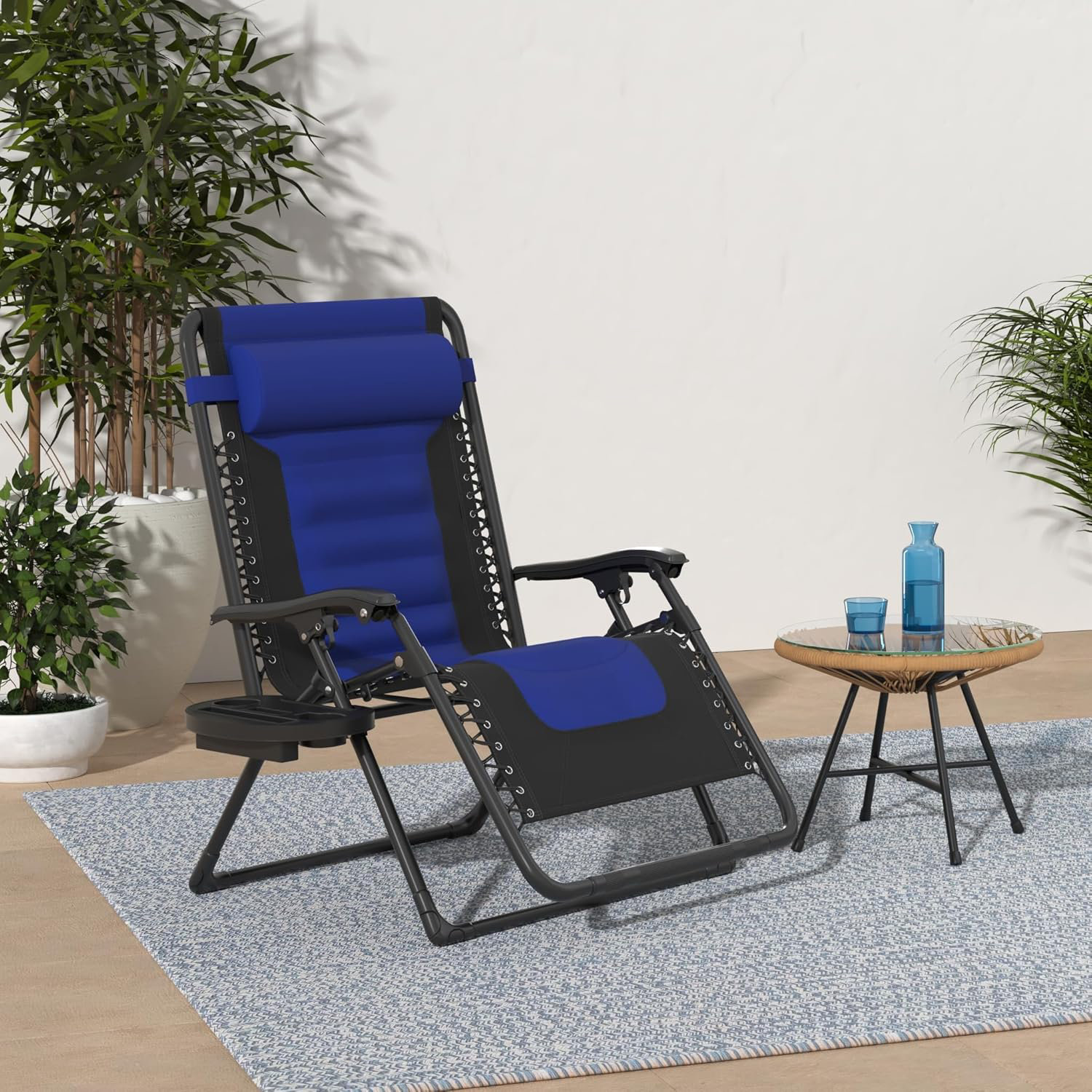 Lawn Chairs PHI VILLA Oversized Padded Zero Gravity Lounge Chair