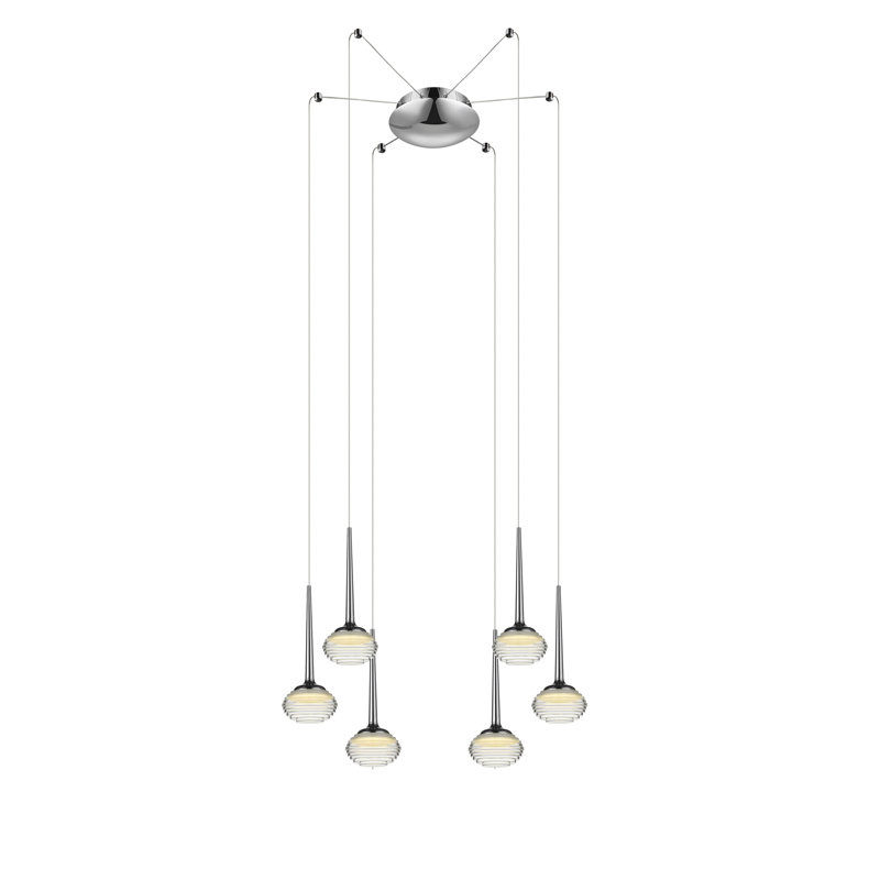 Lilla 6 - Light Chrome LED Cluster Pendant