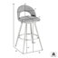 Tabouret tournant en acier inoxydable brossé avec similicuir gris-1464174075-1464174069-1464174071