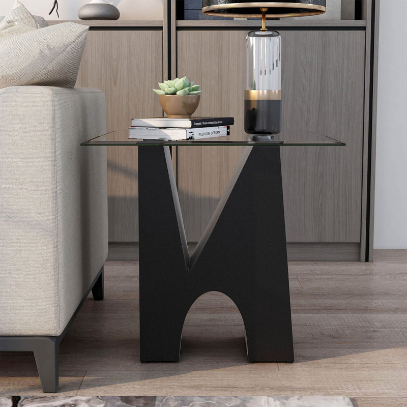 Glass Top End Table