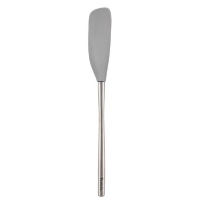 Tovolo Flex-Core Jar Scraper with Stainless Steel Handle for Peanut Butter and Jars, Oyster Gray
