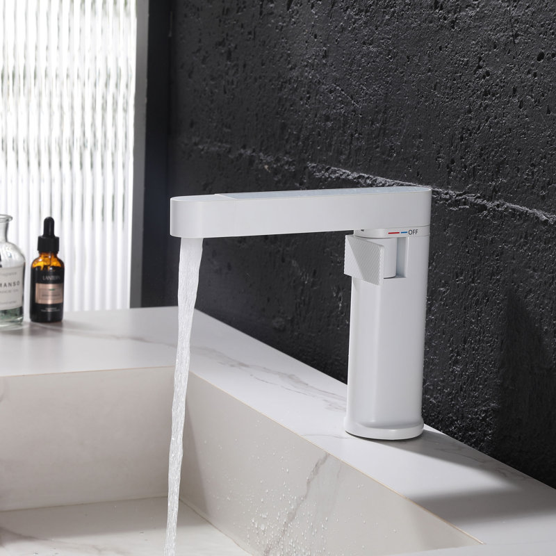Robinet de salle de bain moderne rétractable 7,2 "avec affichage numérique de la température, White