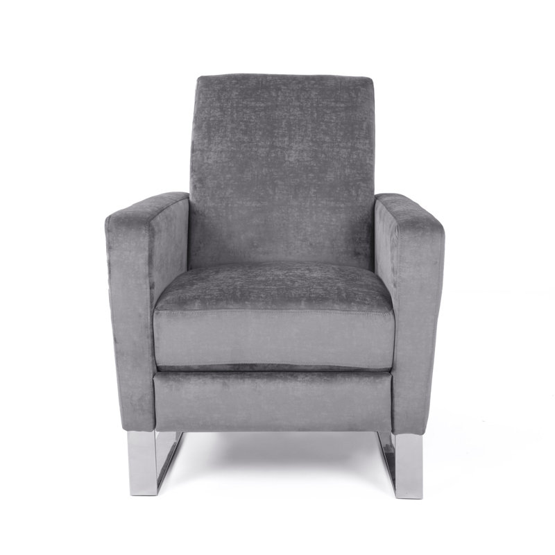 Fauteuil inclinable manuel Reki, dossier en acier inoxydable, gris, Tissu gris