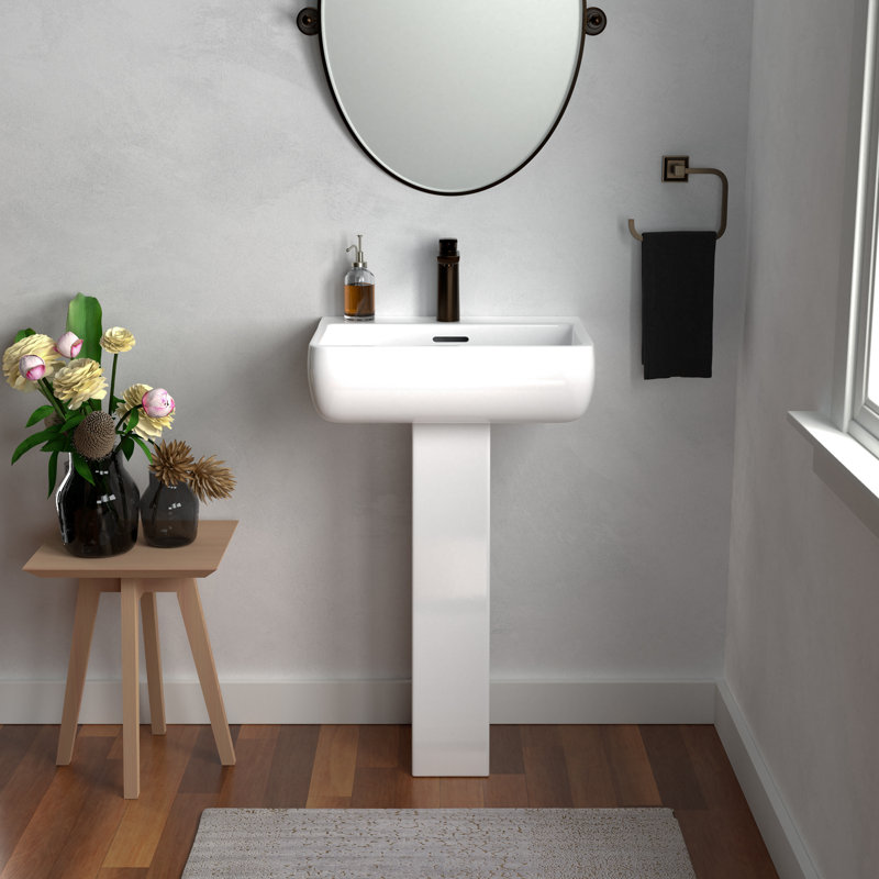 Barclay Metropolitan 16.375'' White Vitreous China Rectangular Bathroom Sink with Overflow, 4" Centers