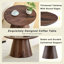 Table de bout ronde 23,6 po x 13,7 po en placage de noyer