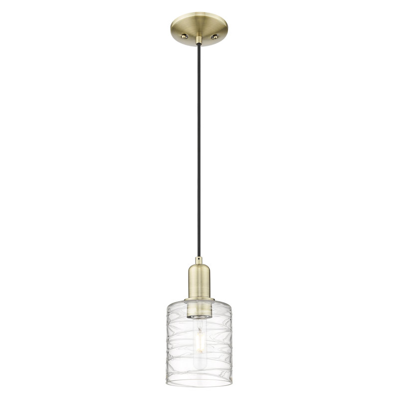 Arcadia - Landenne - Mini-luminaire suspendu à cordon 5 lumières 1 po, Tourbillon déco, Laiton antique
