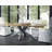 Hadubert Teak Solid Wood Top Metal Base Dining Table