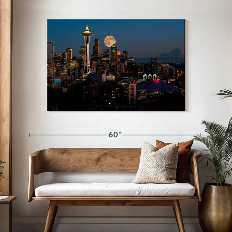Ravi Seattle Moonrise, 32" H x 48" W