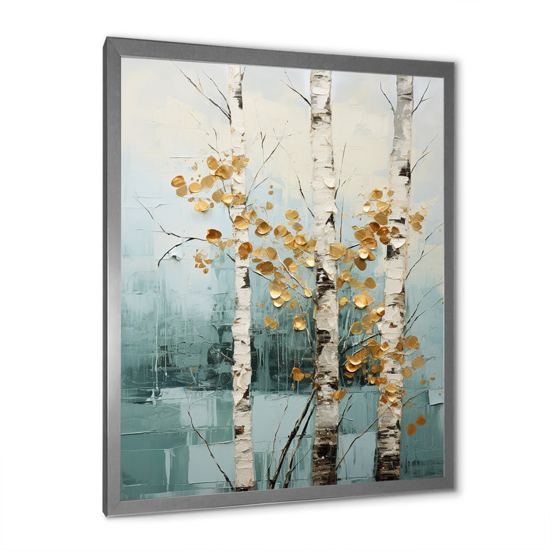 «Wilbern Birch Woods Whispering Winds» sur impression sur toile, H 32 po x l 16 po x P 1 po, Cadre photo argenté