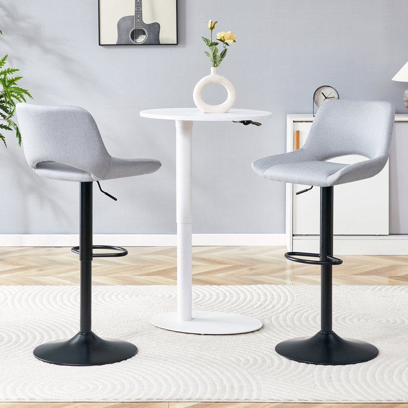 Ensemble de 2 tabourets de bar réglables Modern, Gris clair
