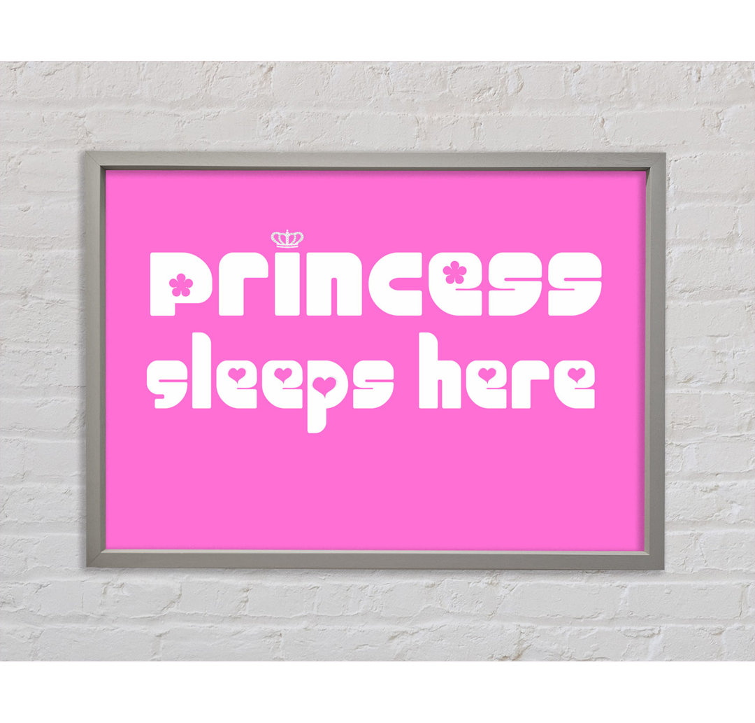 Princess Sleeps 2 Vivid Pink - Einzelner Bilderrahmen Typografie auf Leinwand