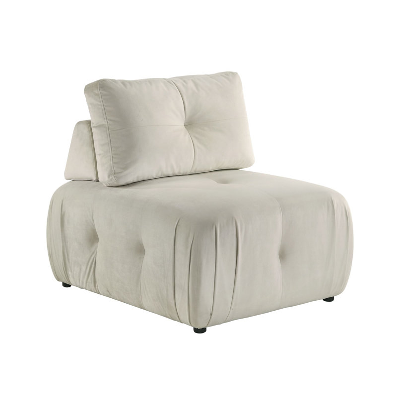 Chaise modulaire en gris marine clair, Crème, crème