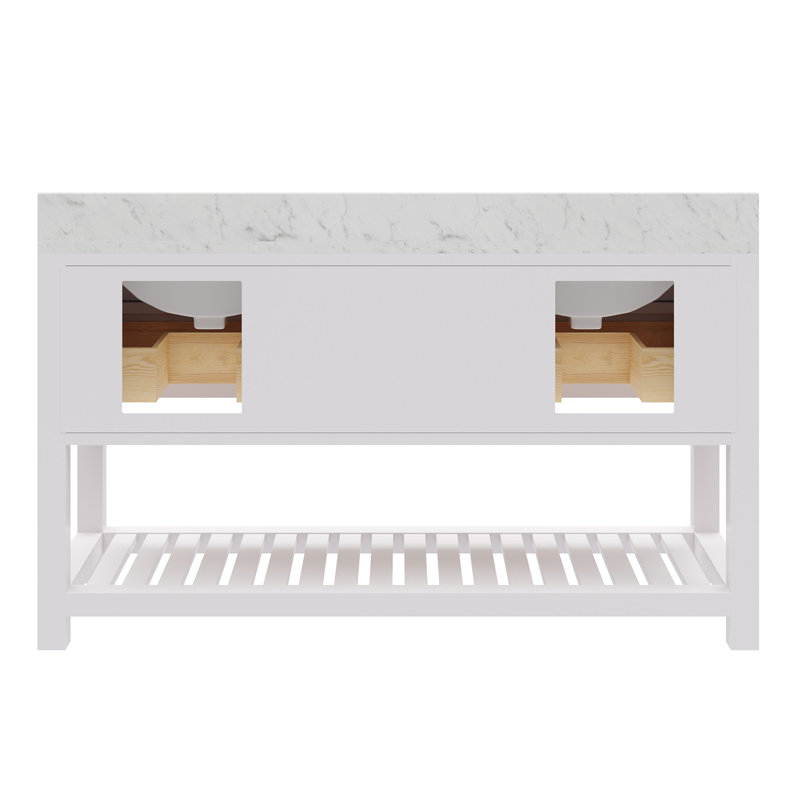 Madalyn 60'' W Vanity, Pure White, 34'' H x 60'' W x 21.5'' D