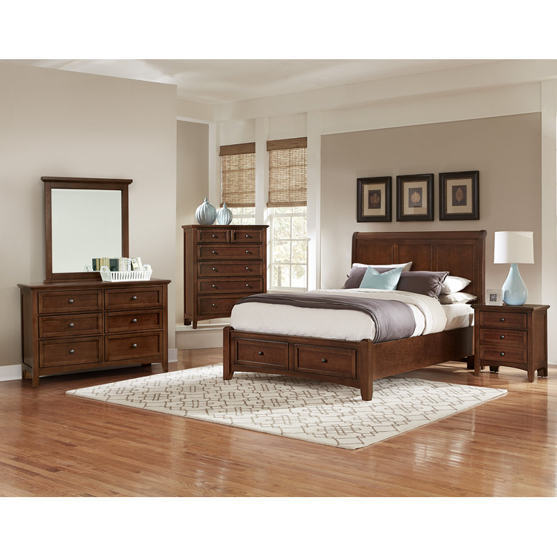 Yaovi 25'' W Nightstand, Warm Cherry