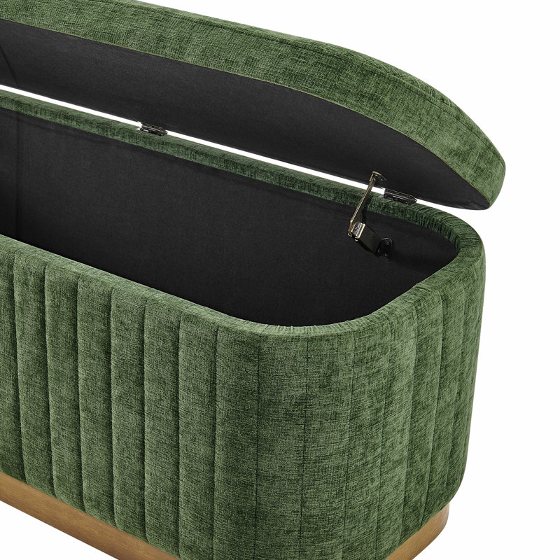 Lavli Fabric Storage Bench, Seneca Green