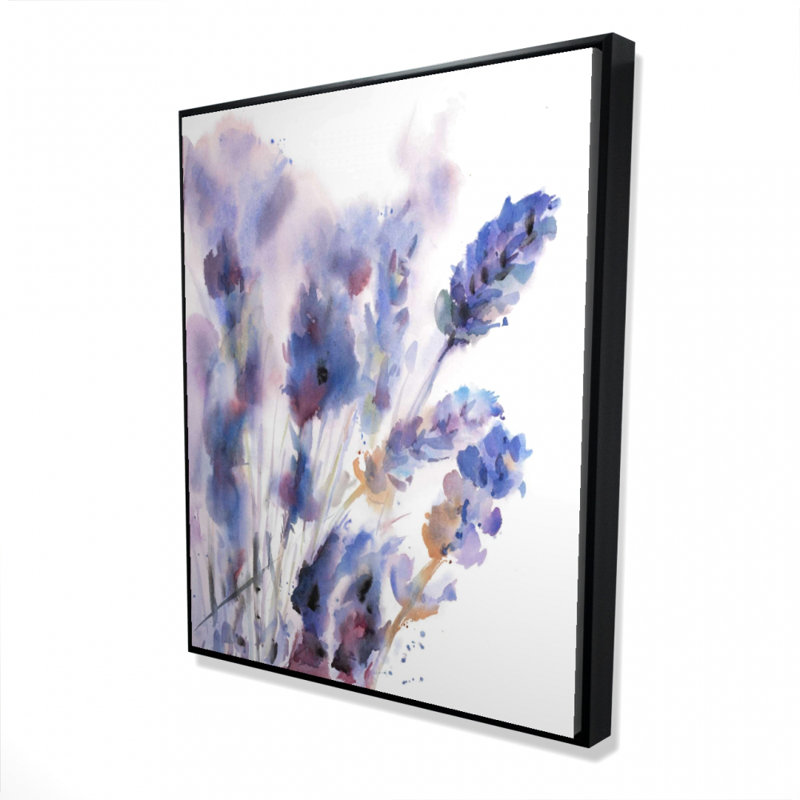 Watercolor Lavender Flowers - Rustic Floral Canvas Decor