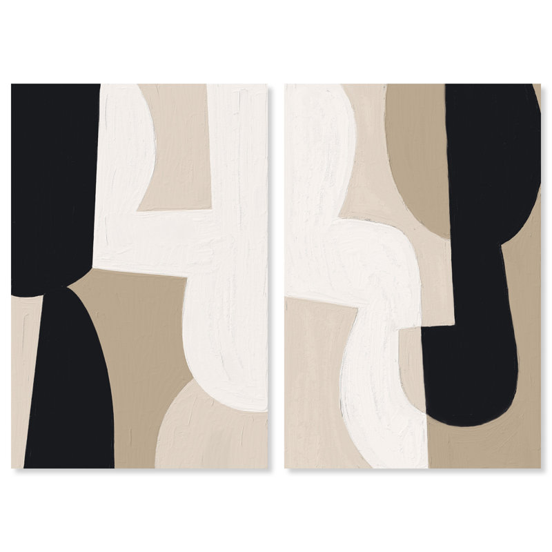 El Modernista Set Abstract Canvas Print by Oliver Gal, Black Frame, 10 x 15, 10"H x 15"W, Gallery Wrapped