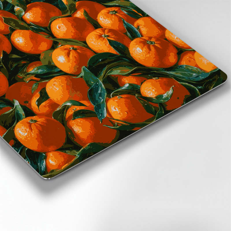 Art mural en métal «Fruit Mandarin Green», H 16 po x l 16 po