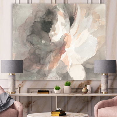 Floral Abstract Peony Grey Canvas Painting Multi-Piece - Peony Grey