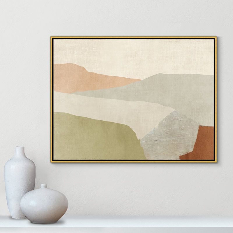 Elspeth Pastel Views - Floater Frame Painting on Canvas, 31.5" H x 41.5" W, Gold