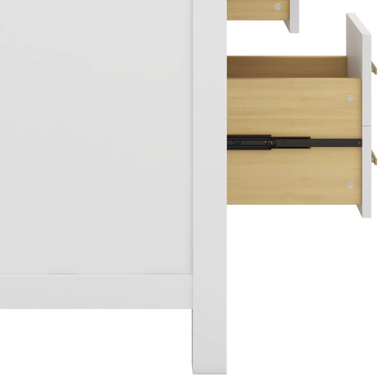 Meuble-lavabo de 36 po avec lavabo en céramique blanc, meuble-lavabo sur pied à une cuve, armoire de rangement avec 4 tiroirs et 2 armoires