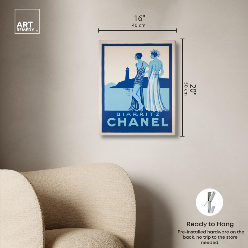 Impression sur toile Biarritz Blue Belle par Art Remedy, H 20 po x l 16 po, Gallery Wrapped