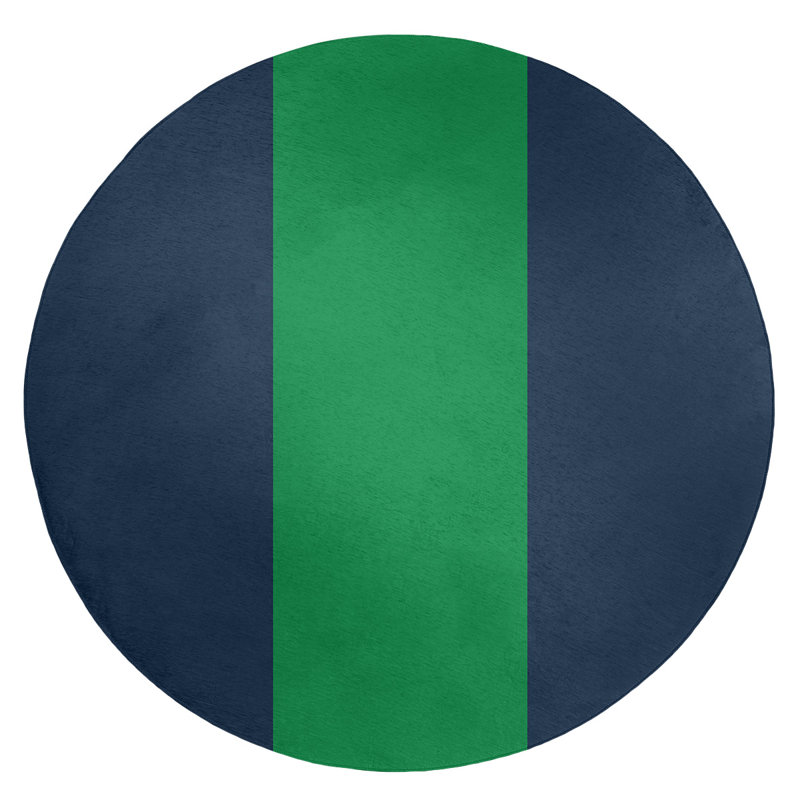 Tapis bleu/vert, Rond 5 pi
