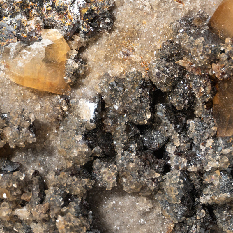 Golden Calcite On Sphalerite Matrix