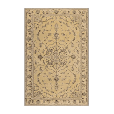 Tapis brun Tabriz lavable à la machine