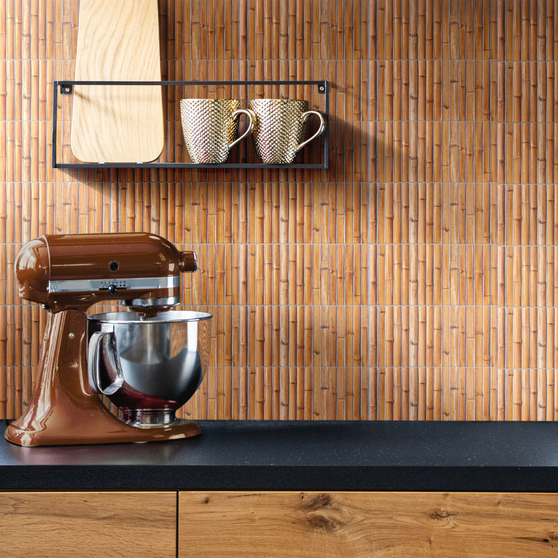 Bamboo 5.88'' W x 11.88'' L Tile, Clay Brown