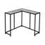 Table d'appoint contemporaine en stratifié gris - Structure étroite avec support en métal noir