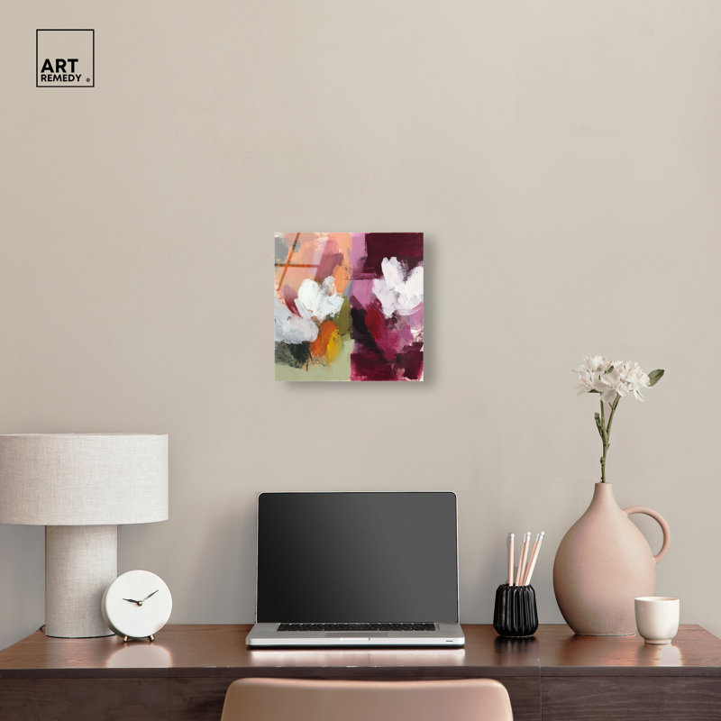 «Cool Crimson II», reproduction d'art sur acrylique par Art Remedy, prête à être suspendue, 12 x 12, 12"H x 12"W