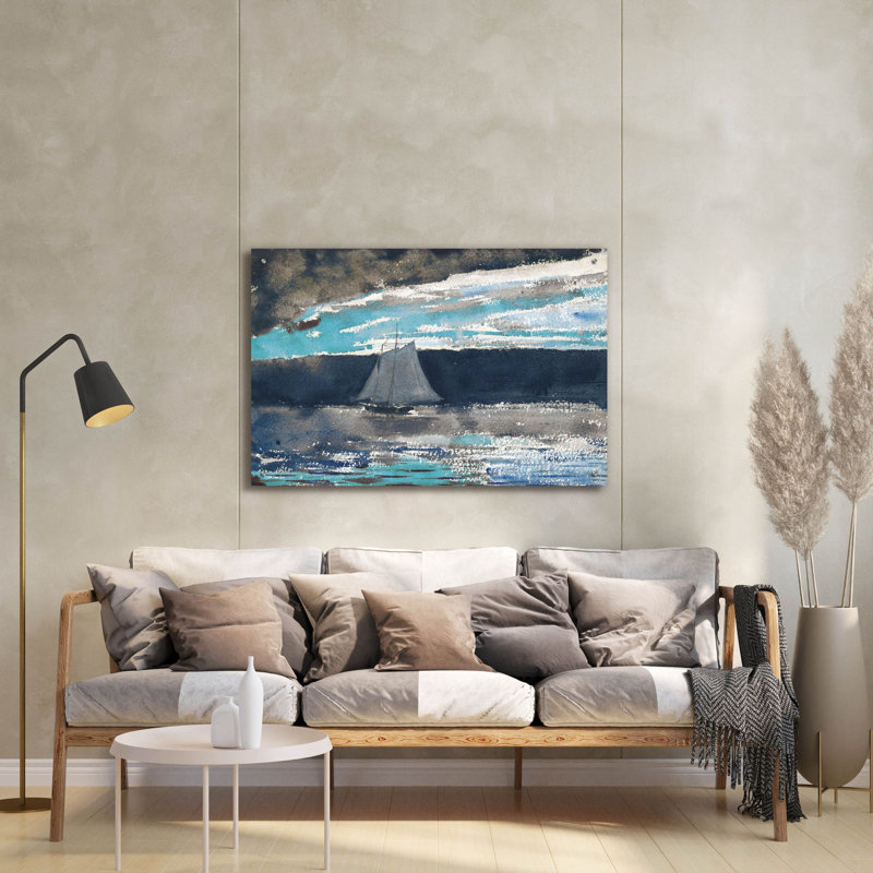 «Schooner at Sunset» par Stellar Design Studio, art mural en verre acrylique, H 24 po x l 36 po x P 0,2 po
