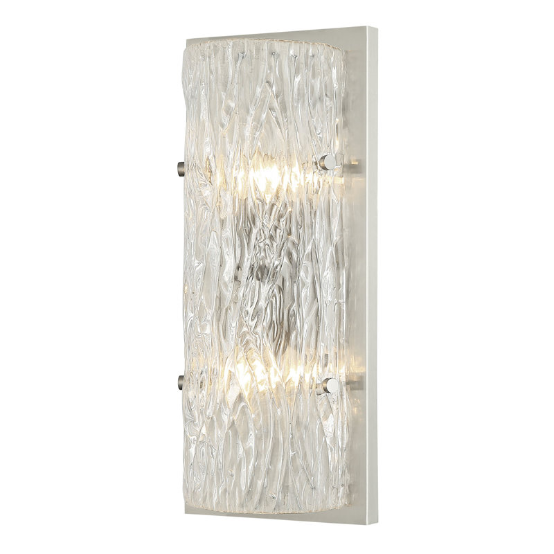 Applique murale 2 lumières Morgan, nickel brossé, Nickel brossé