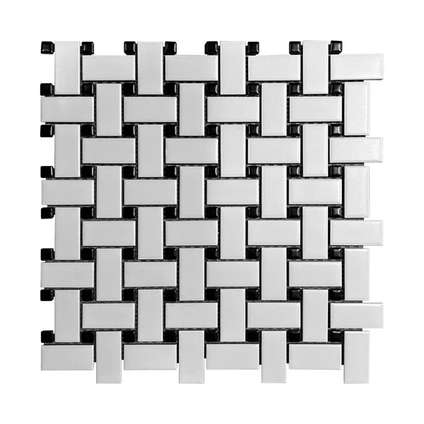 0.91" x 1.89" Porcelain Basketweave Mosaic Wall & Floor Tile