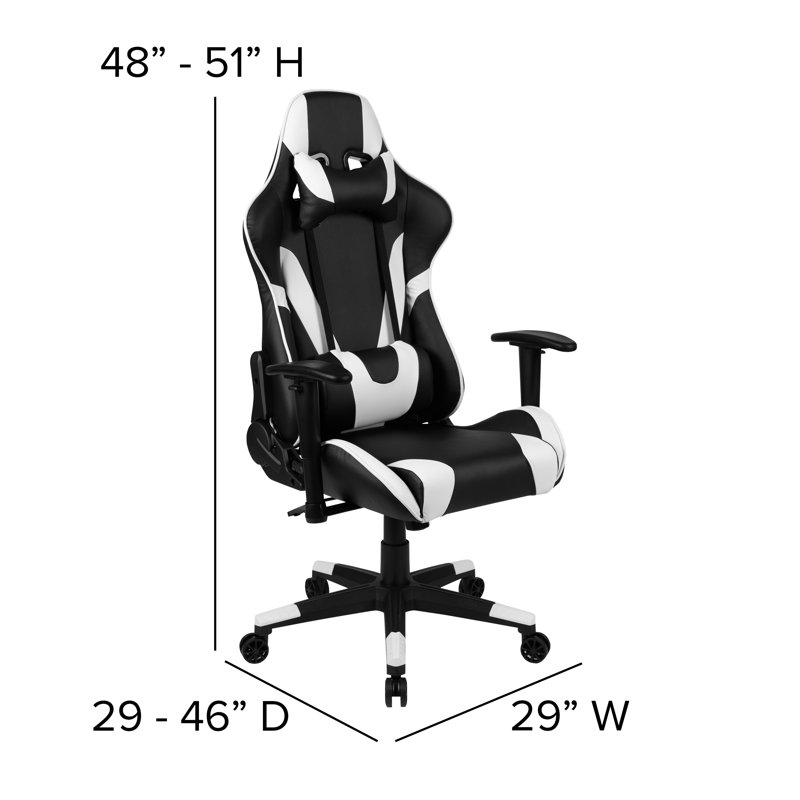 Bridesdale 2 Piece Computer Desk Office Set, Black/White