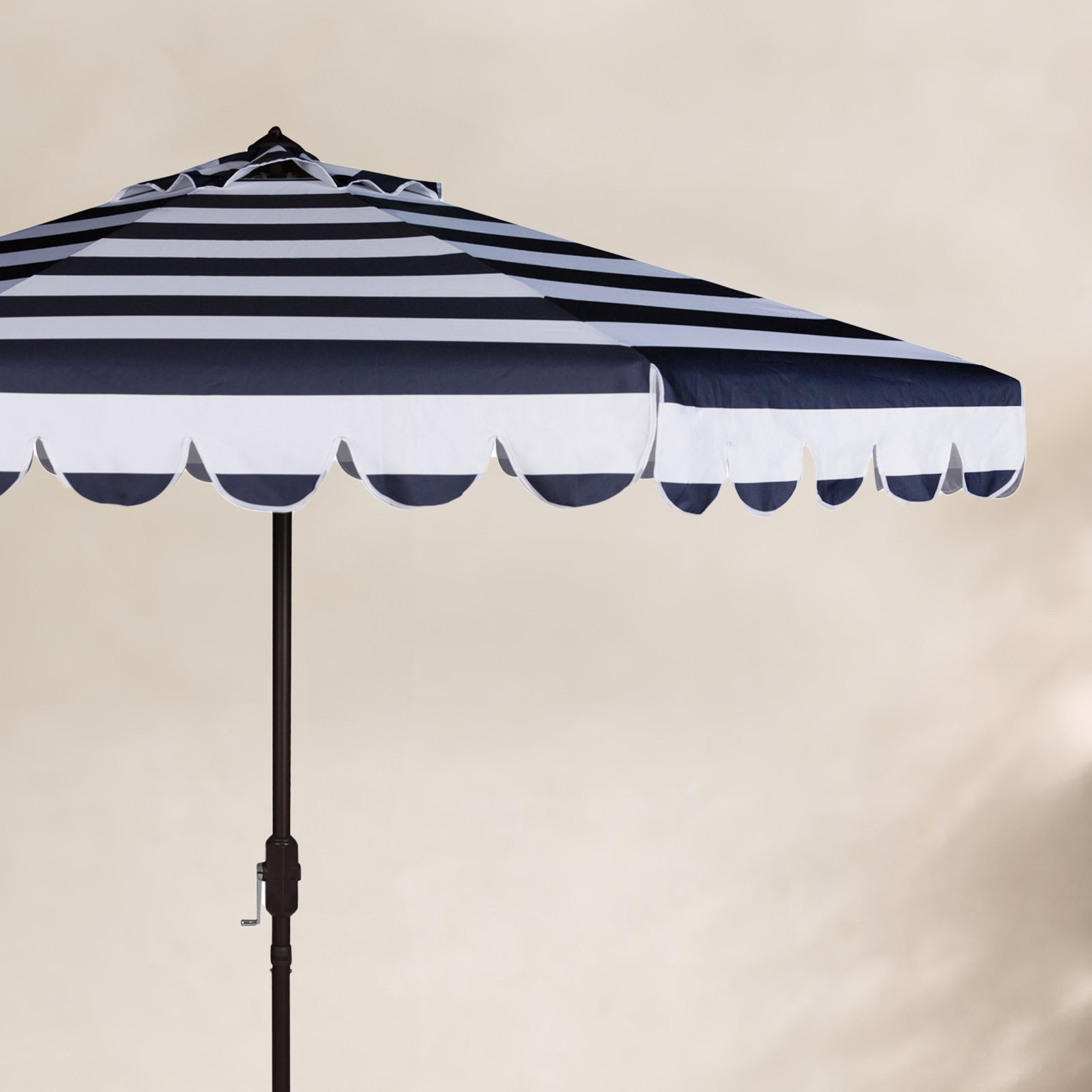 Natalee 8.4' Market Umbrella, Navy/White