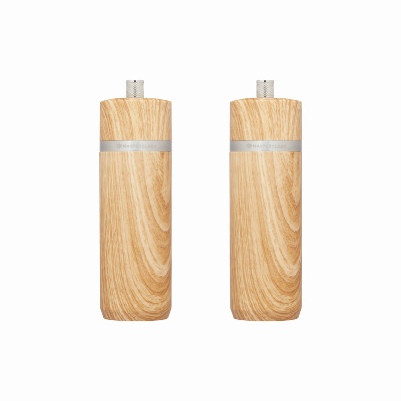 MasterClass Salt and Pepper Mill Set, Set of 2, Brown