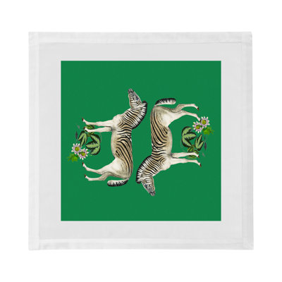 Zebra Seeing Double Cotton Sateen Dinner Napkins
